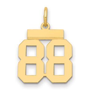 14k Yellow Gold, Athletic Collection, Small Polished Number 88 Pendant